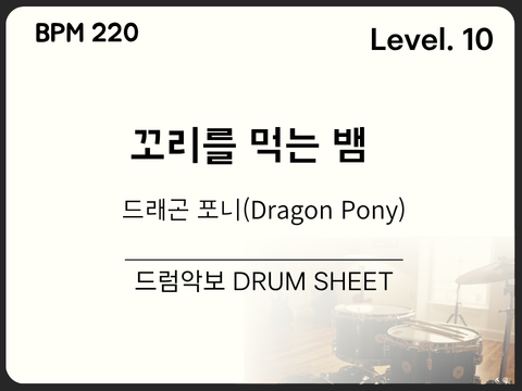 드래곤 포니(Dragon Pony) - 꼬리를 먹는 뱀 드럼 악보